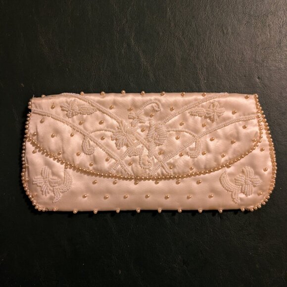 Vintage Sarne white beaded clutch - Picture 1 of 10